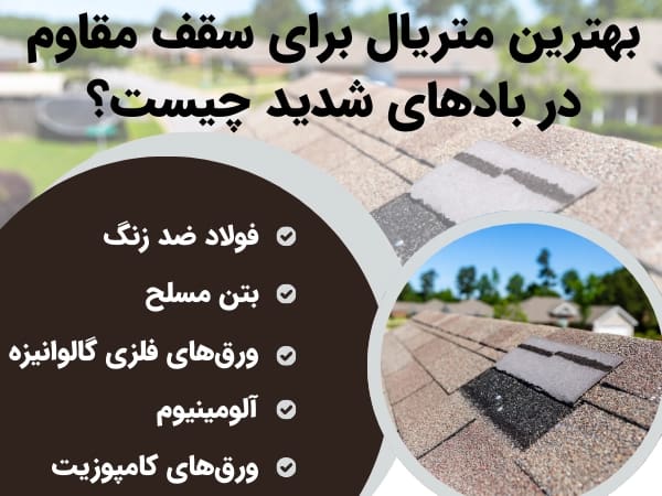 بهترین متریال برای سقف مقاوم در بادهای شدید چیست؟